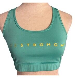 Nike Pro Womens Livestrong Sports Bra Swoosh Teal Racerback Unpadded Gym Sz L